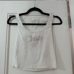 Juicy Couture white tank top with silver rhinestones perfect con Small